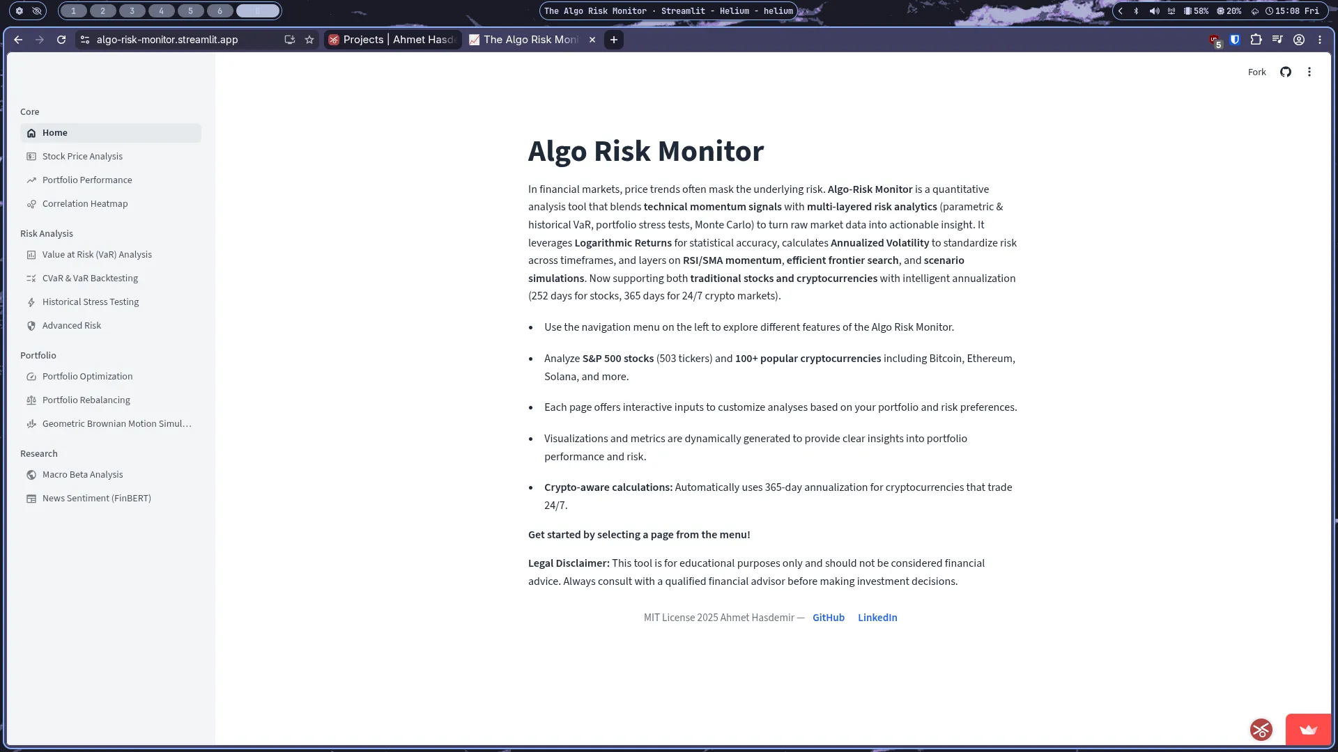Algo-Risk Monitor